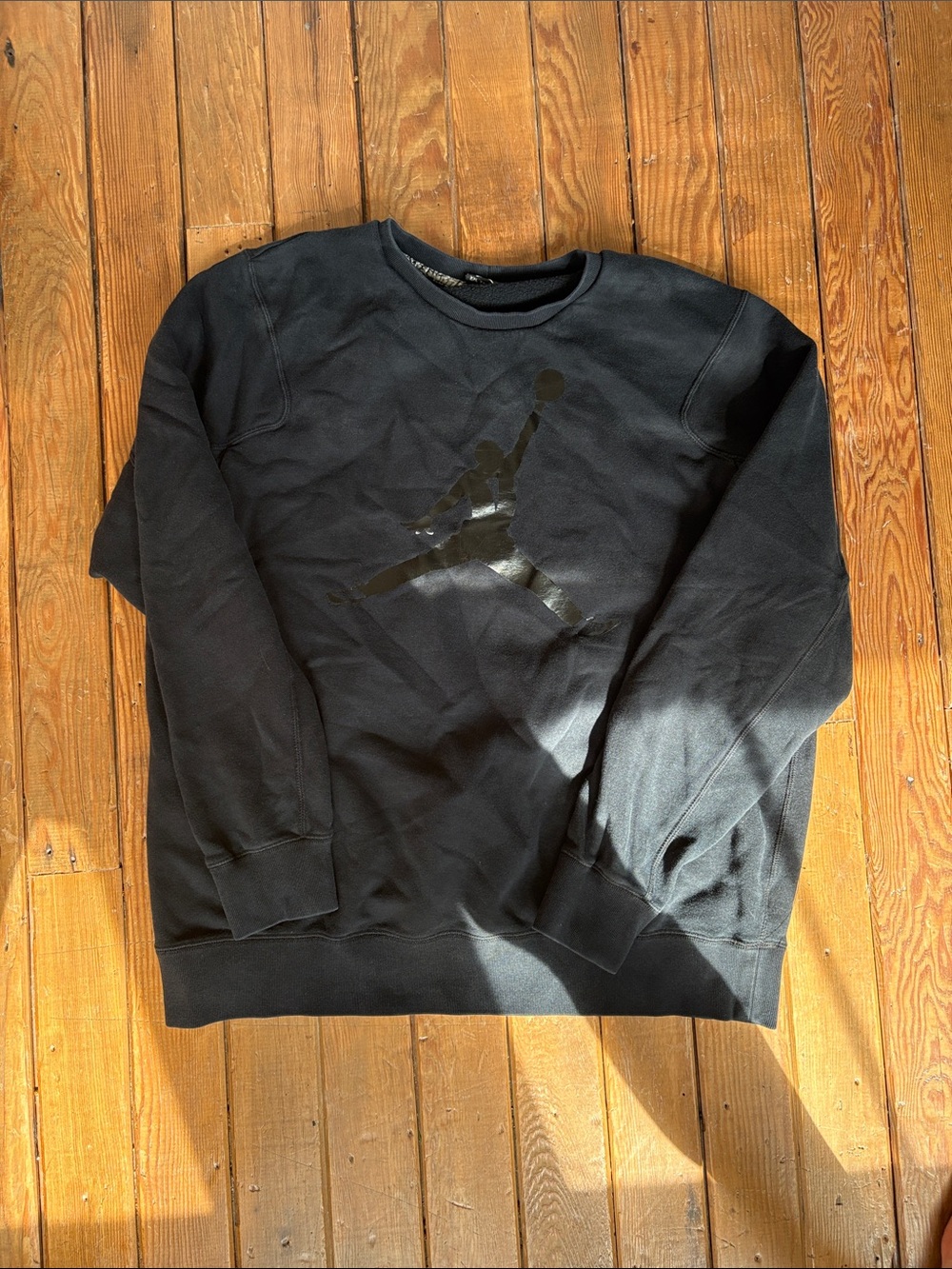 Jordan Black Crewneck with Glossy Jumpman